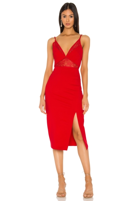 Lovers and friends red midi dress