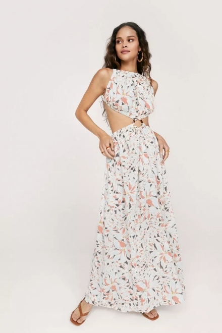 Nastygal print maxi beach dress