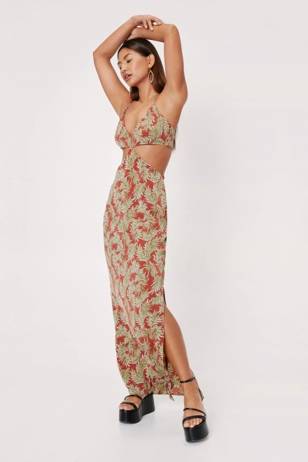 Nastygal print maxi dress